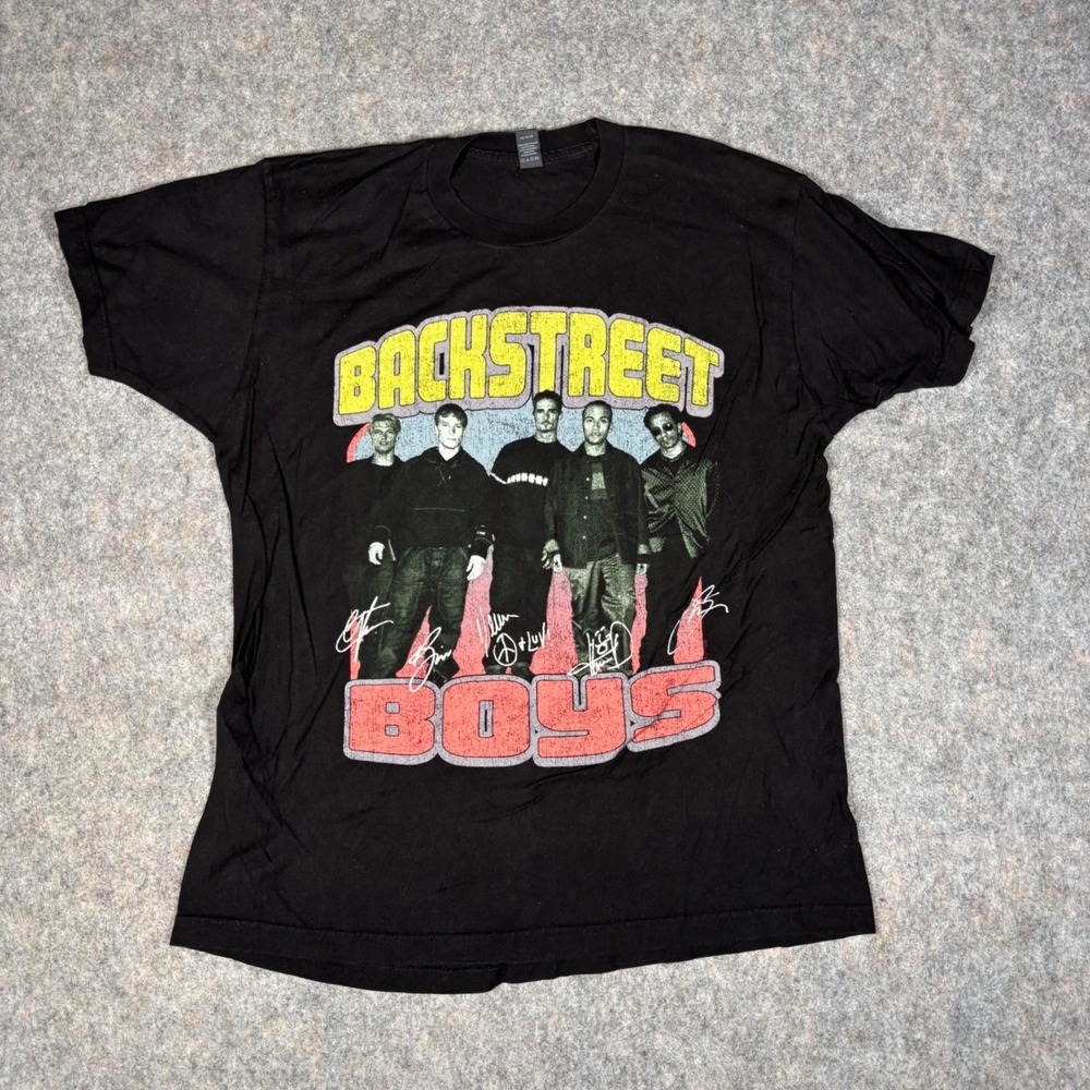Backstreet Boys‎ Graphic T-Shirt Mens Large Black Band Tee Tultex